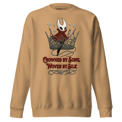 Crowned by Song Sweatshirt – Silksong Hornet Fan Tribute – fan-made gamer merch by GenioGoods