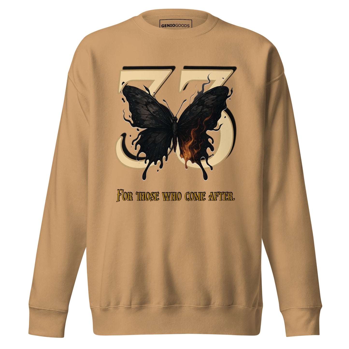 Clair Obscur 33 Sweatshirt – Legacy Butterfly Tribute – fan-made gamer merch by GenioGoods