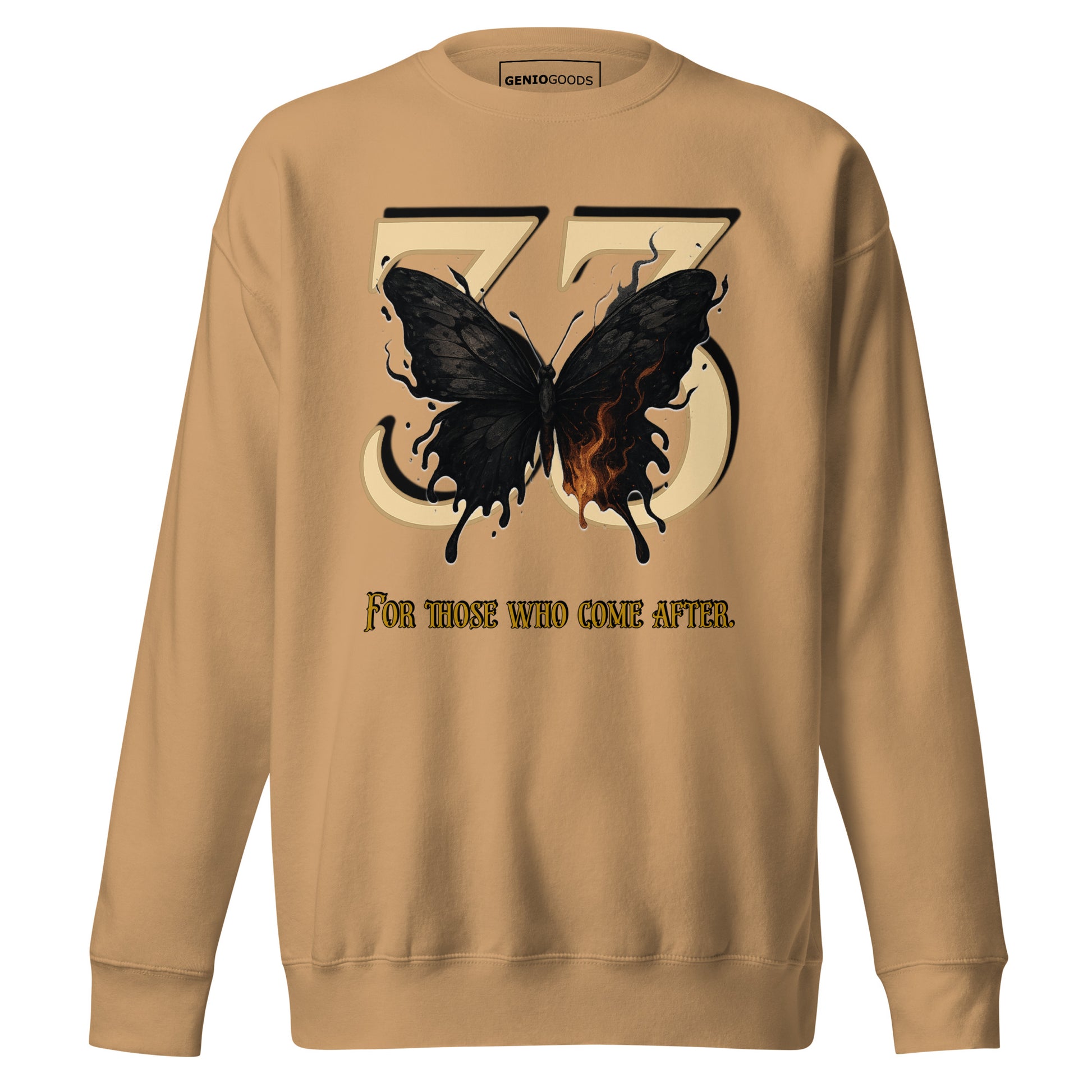 Clair Obscur 33 Sweatshirt – Legacy Butterfly Tribute – fan-made gamer merch by GenioGoods