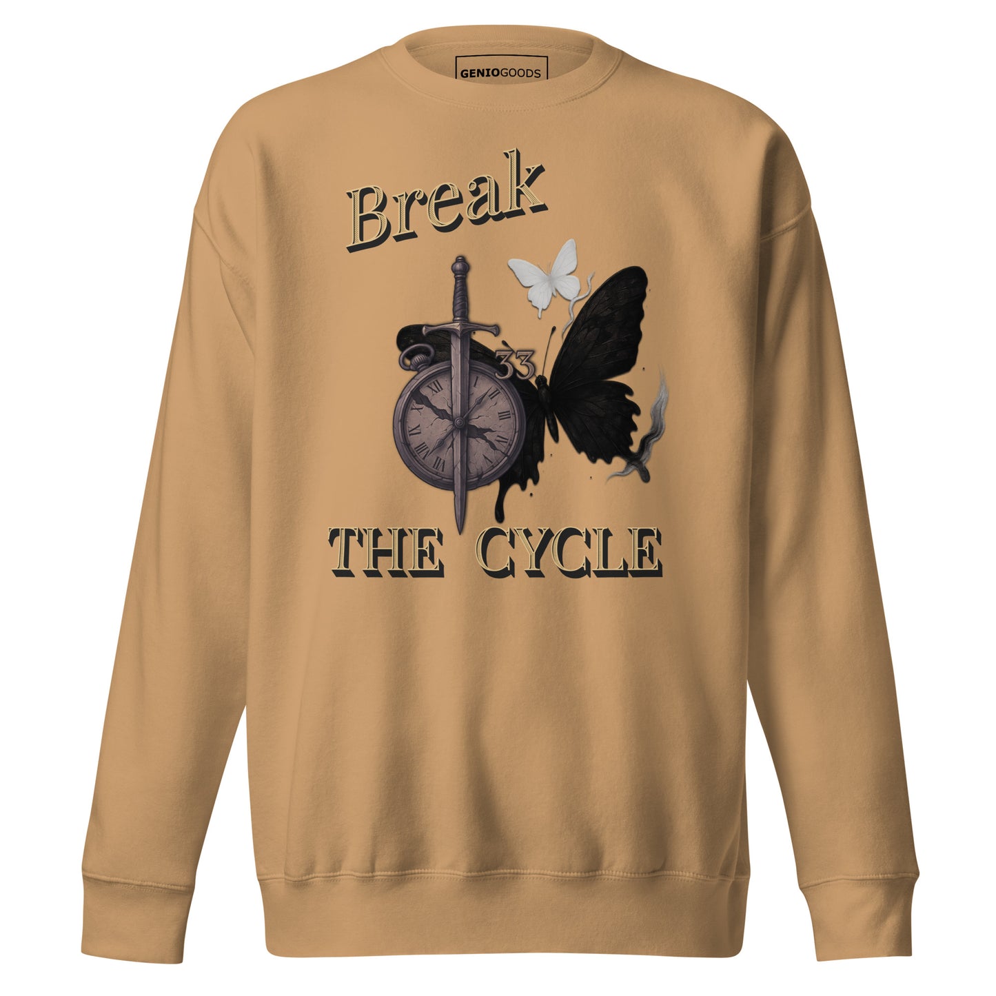 Break the Cycle Sweatshirt – Symbol of Rebirth | Clair Obscur 33 – fan-made gamer merch by GenioGoods