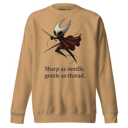 Hornet silksong sweatshirt needle quote fan art – fan-made gamer merch by GenioGoods