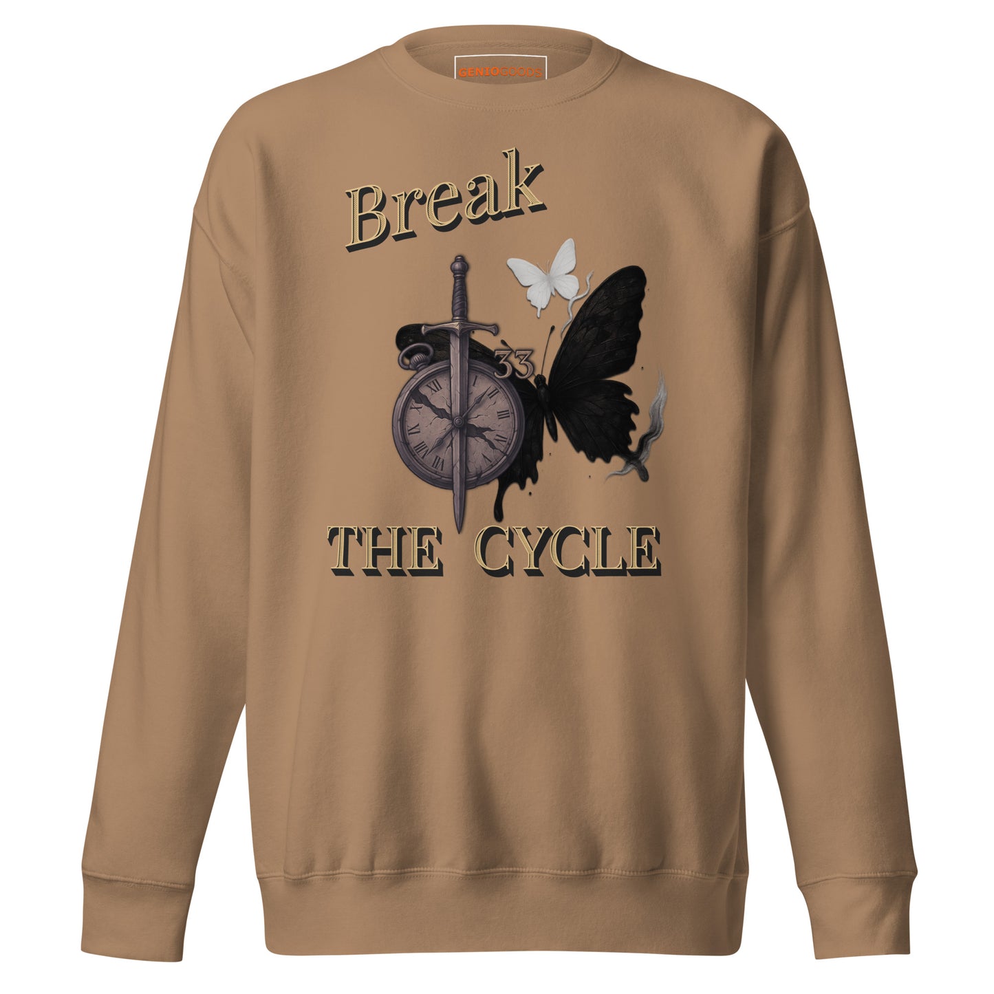 Break the Cycle Sweatshirt – Symbol of Rebirth | Clair Obscur 33 – fan-made gamer merch by GenioGoods