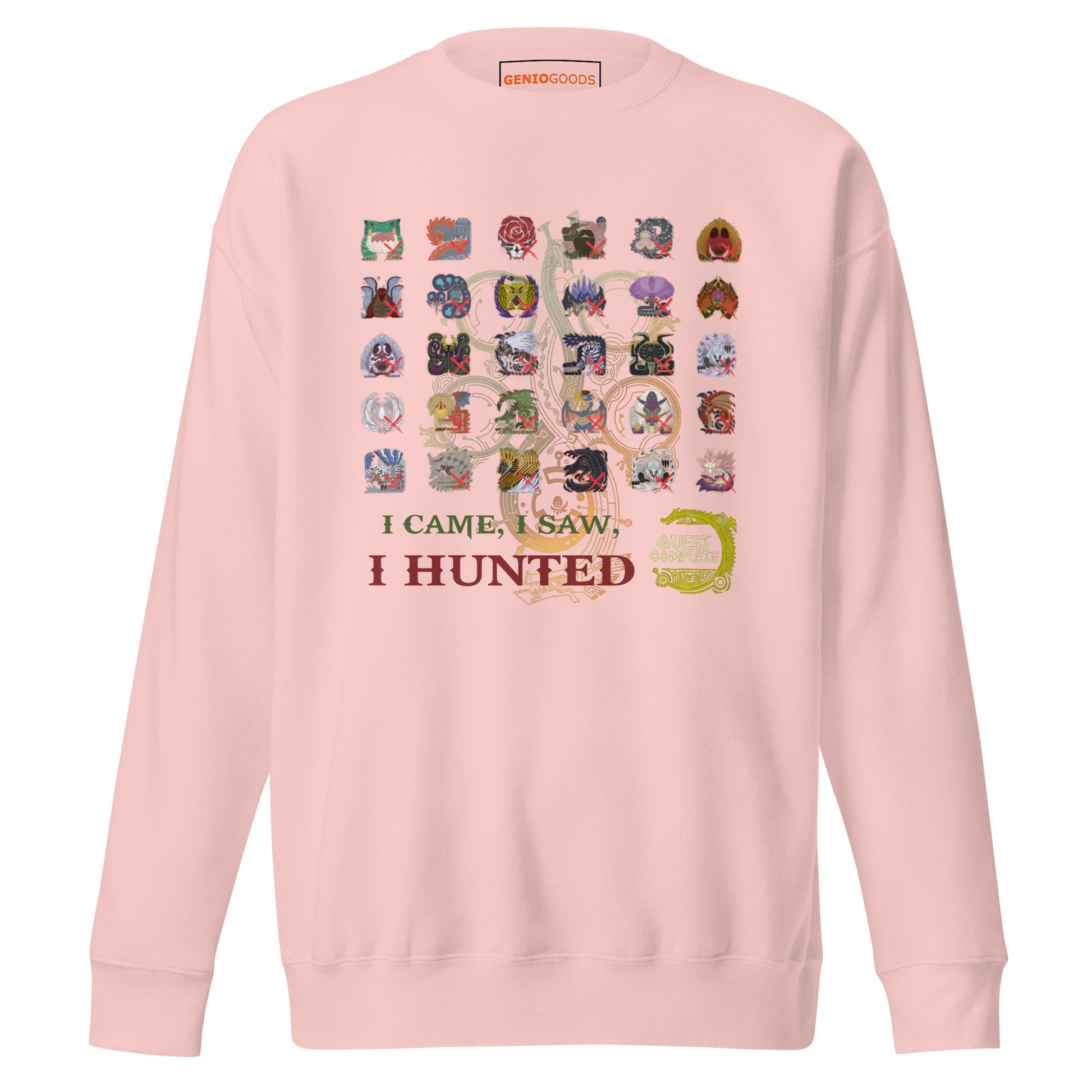 Monster Hunter Wilds Sweatshirt – Quest Complete Design – fan-made gamer merch by GenioGoods