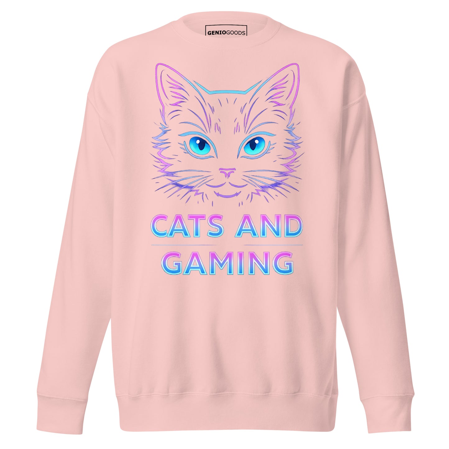 Cats and gaming sweatshirt neon gamer cat aesthetic – original gamer merch by GenioGoods