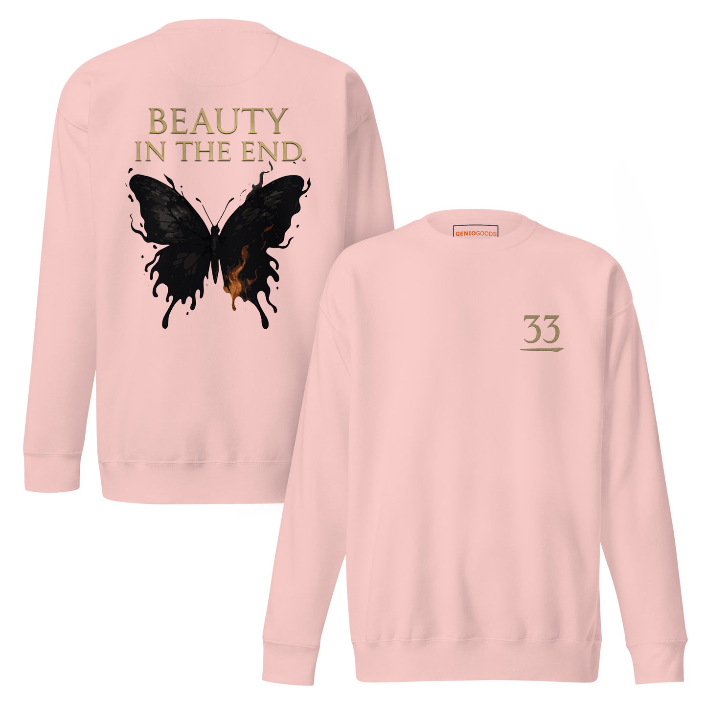 Dark Fantasy Sweatshirt – Beauty in the End - Clair Obscur 33 – fan-made gamer merch by GenioGoods