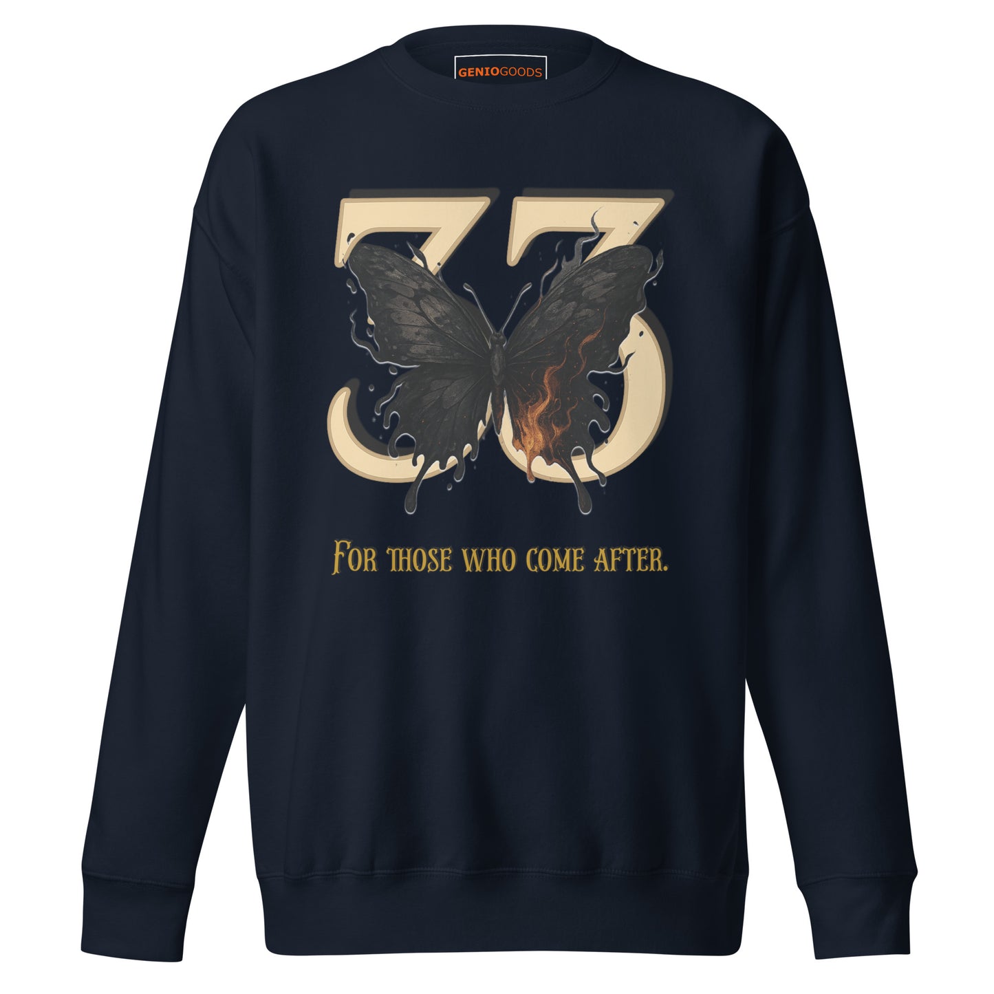 Clair Obscur 33 Sweatshirt – Legacy Butterfly Tribute – fan-made gamer merch by GenioGoods