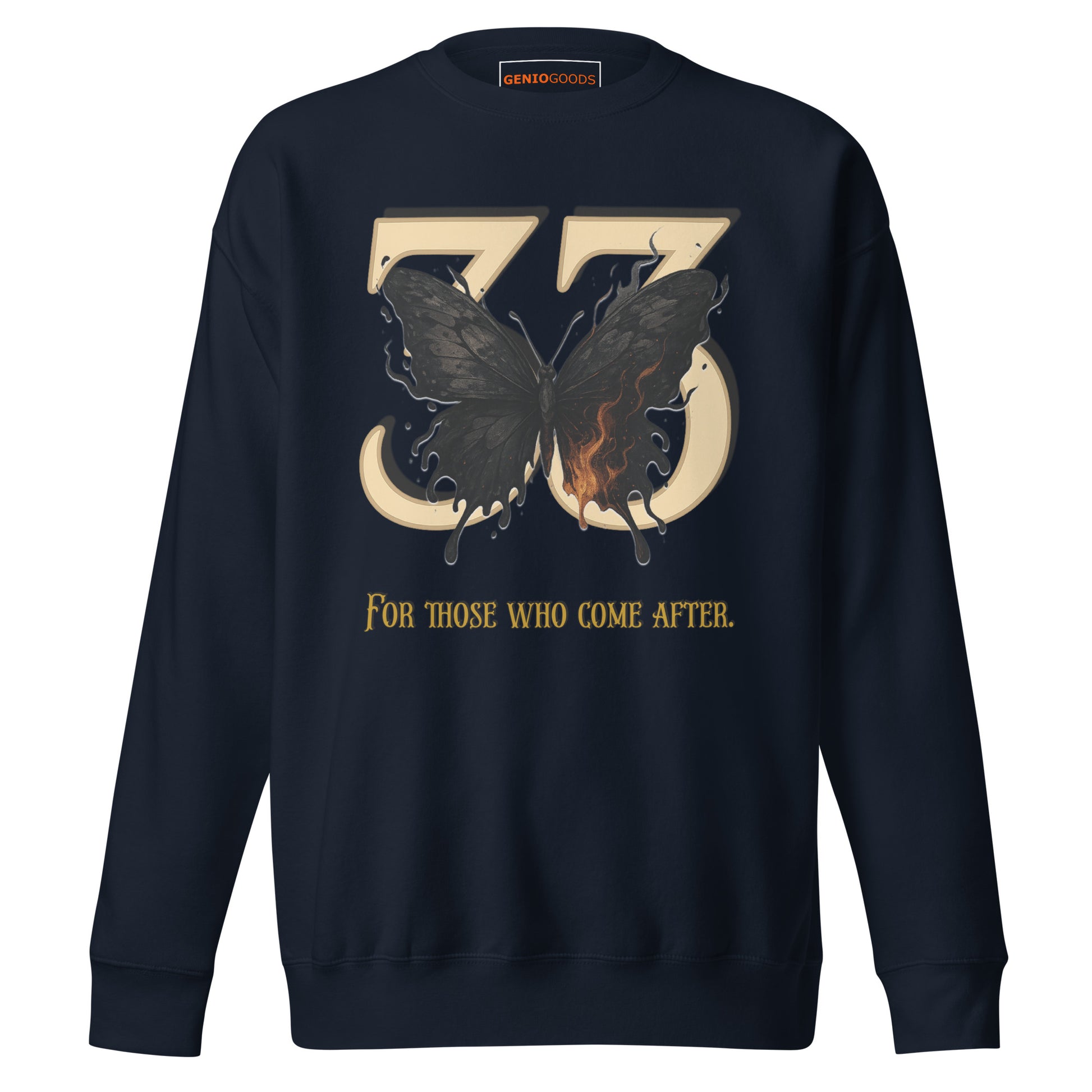 Clair Obscur 33 Sweatshirt – Legacy Butterfly Tribute – fan-made gamer merch by GenioGoods