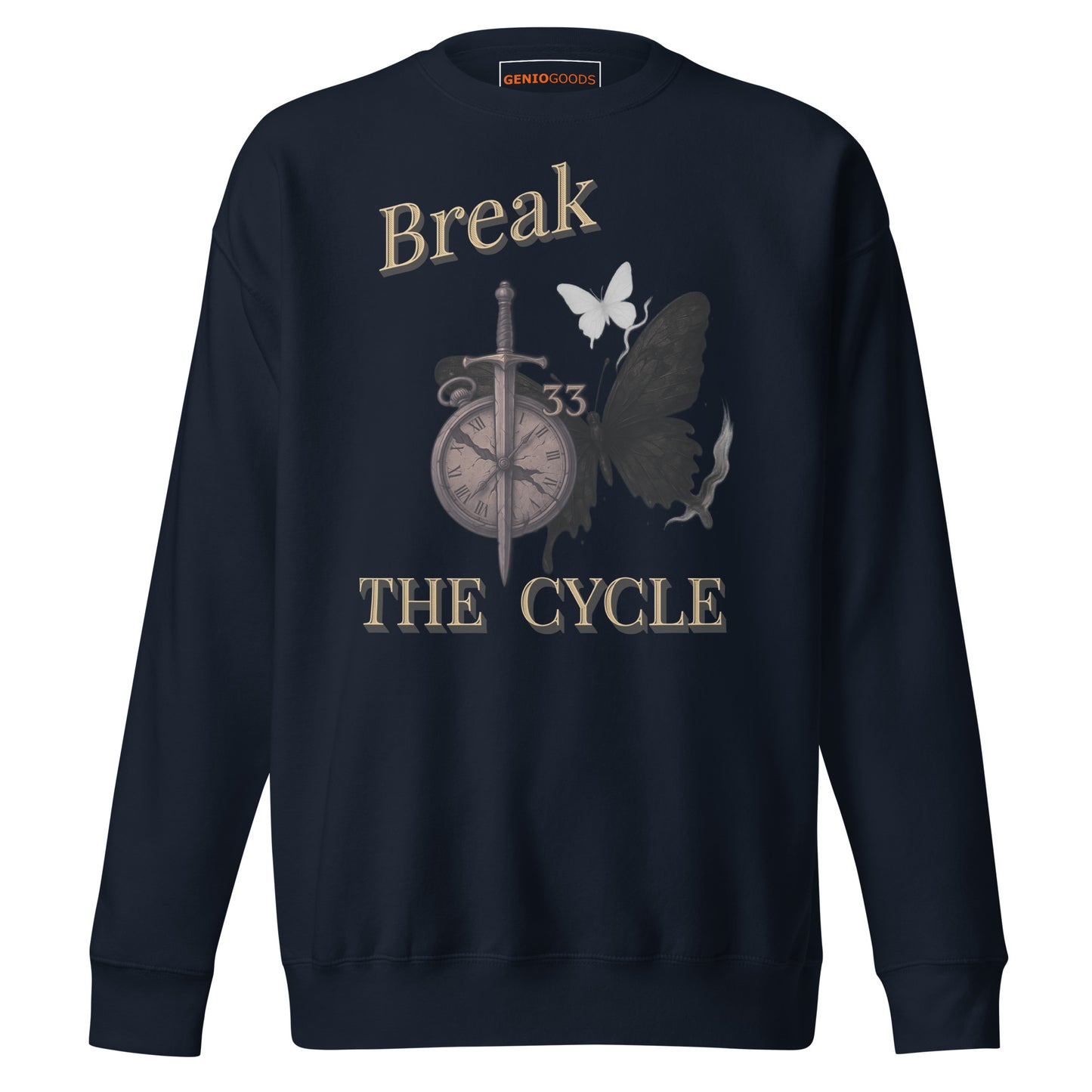 Break the Cycle Sweatshirt – Symbol of Rebirth | Clair Obscur 33 – fan-made gamer merch by GenioGoods