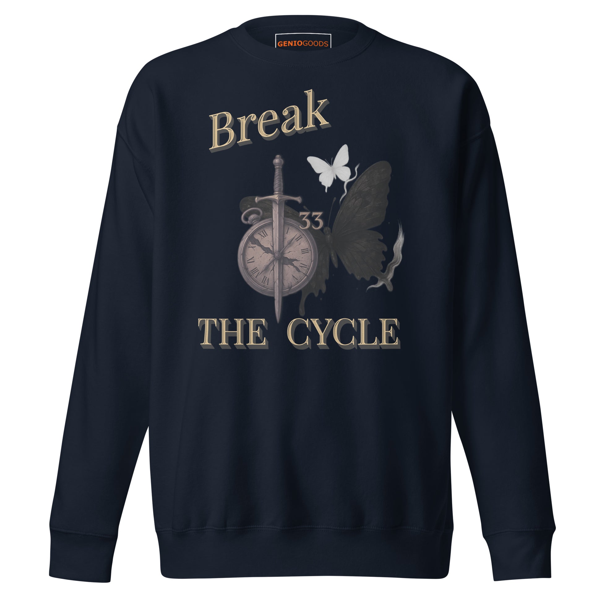 Break the Cycle Sweatshirt – Symbol of Rebirth | Clair Obscur 33 – fan-made gamer merch by GenioGoods