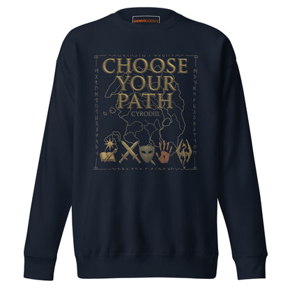 Oblivion Choose Your Path Sweatshirt – Cyrodiil Map Edition – fan-made gamer merch by GenioGoods