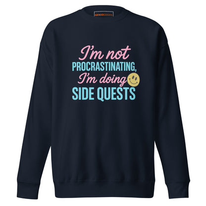 Side Quests Sweatshirt Funny Gamer Humor Cozy Fit – original gamer merch by GenioGoods