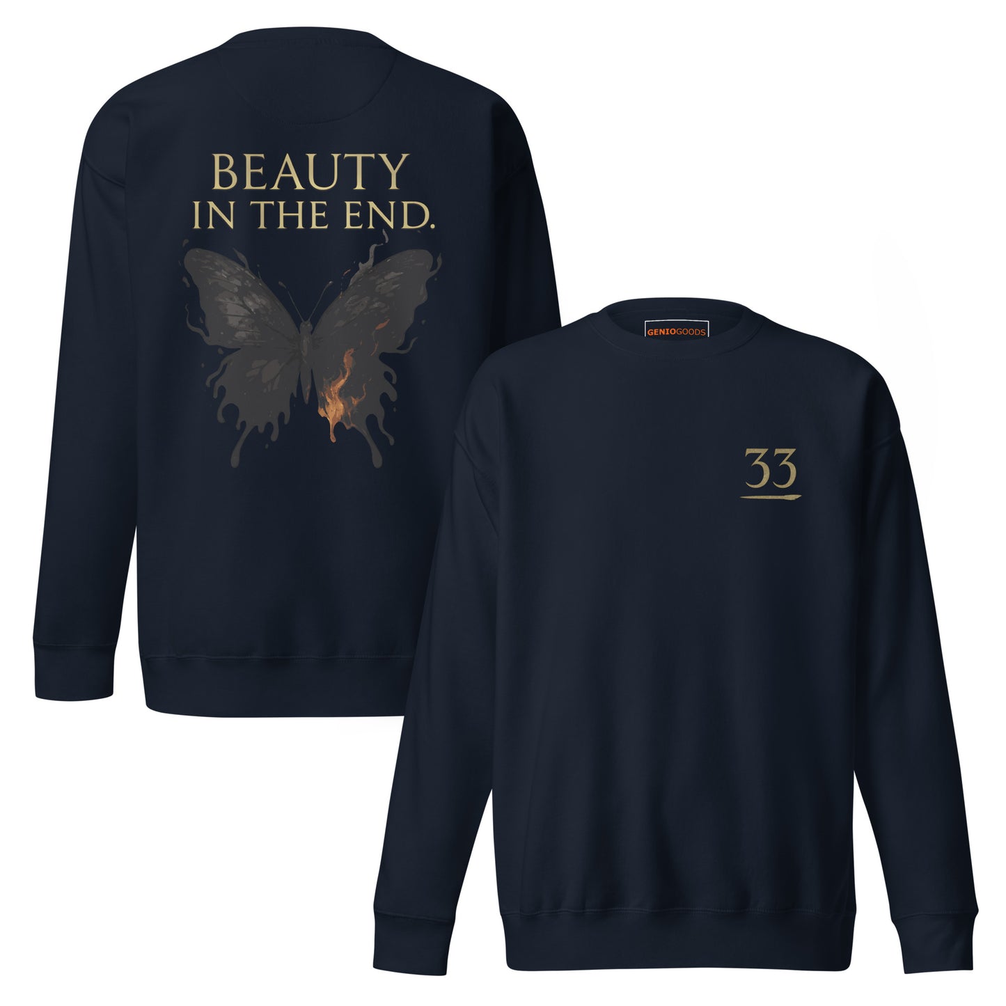 Dark Fantasy Sweatshirt – Beauty in the End - Clair Obscur 33 – fan-made gamer merch by GenioGoods