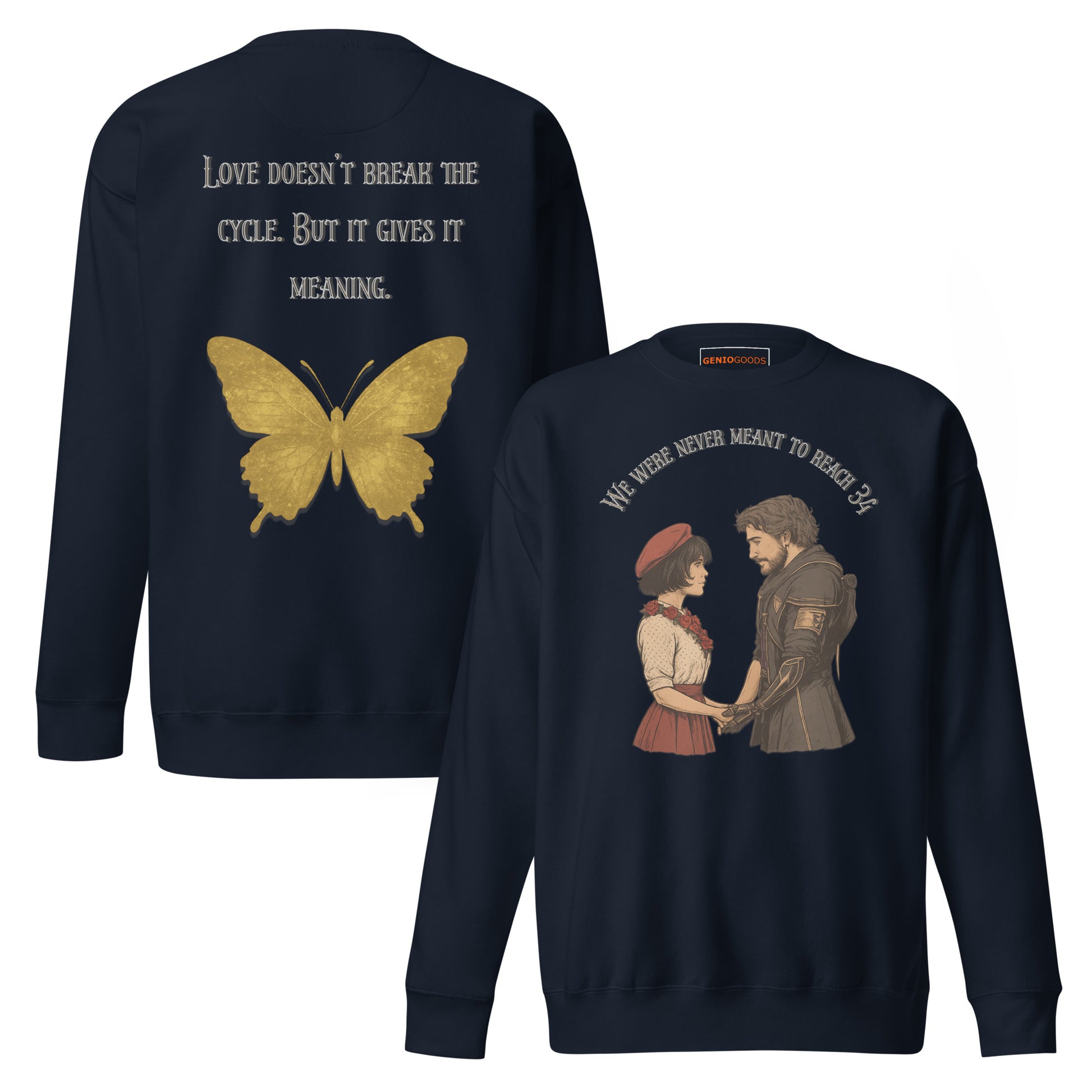 Clair Obscur Sweatshirt – Love Gives the Cycle Meaning – fan-made gamer merch by GenioGoods