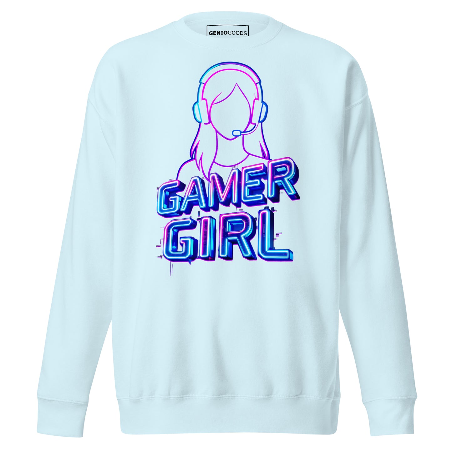 Gamer girl sweatshirt neon gaming aesthetic – original gamer merch by GenioGoods