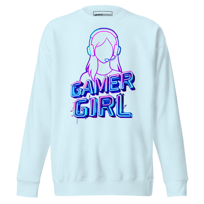 Gamer girl sweatshirt neon gaming aesthetic – original gamer merch by GenioGoods