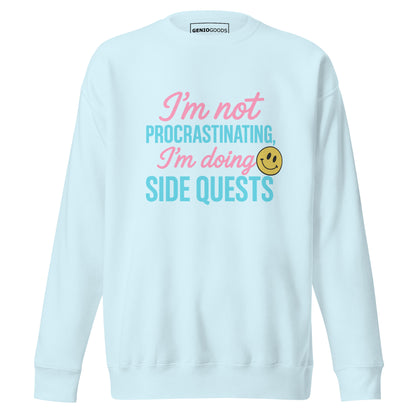 Side Quests Sweatshirt Funny Gamer Humor Cozy Fit – original gamer merch by GenioGoods