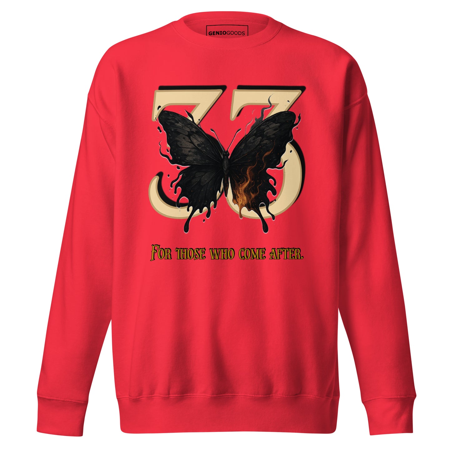 Clair Obscur 33 Sweatshirt – Legacy Butterfly Tribute – fan-made gamer merch by GenioGoods