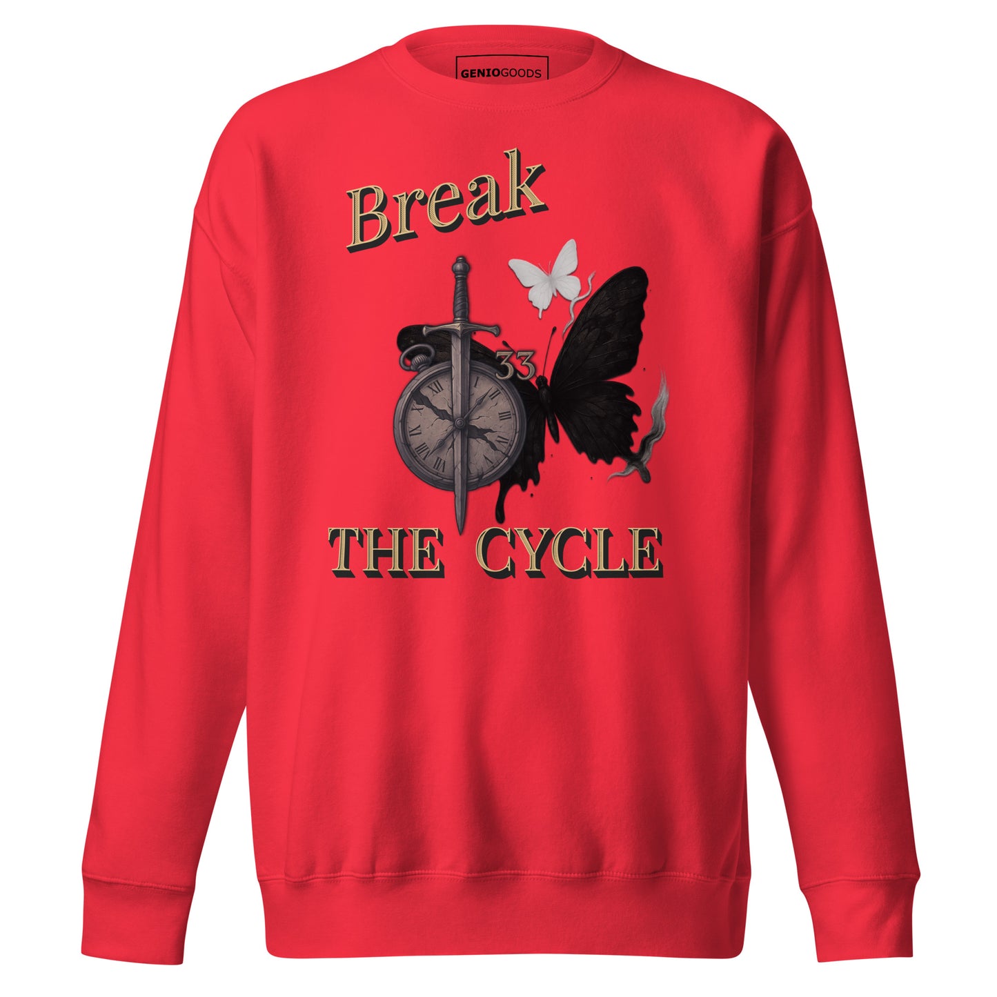 Break the Cycle Sweatshirt – Symbol of Rebirth | Clair Obscur 33 – fan-made gamer merch by GenioGoods