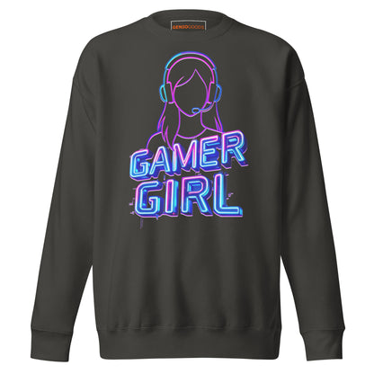 Gamer girl sweatshirt neon gaming aesthetic – original gamer merch by GenioGoods