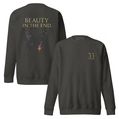 Dark Fantasy Sweatshirt – Beauty in the End - Clair Obscur 33 – fan-made gamer merch by GenioGoods