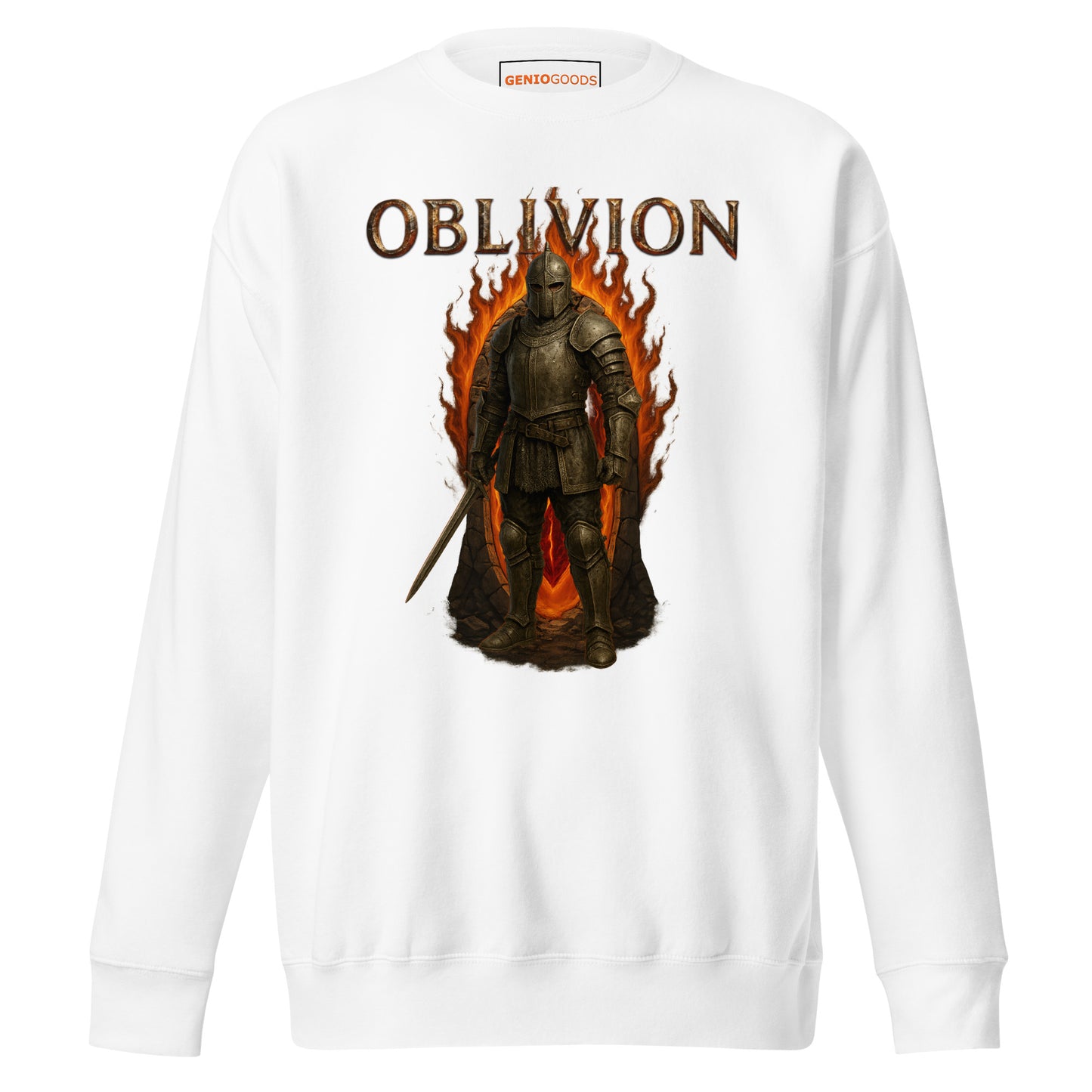 Oblivion Remastered Sweatshirt – Knight of the Gate Tribute – fan-made gamer merch by GenioGoods