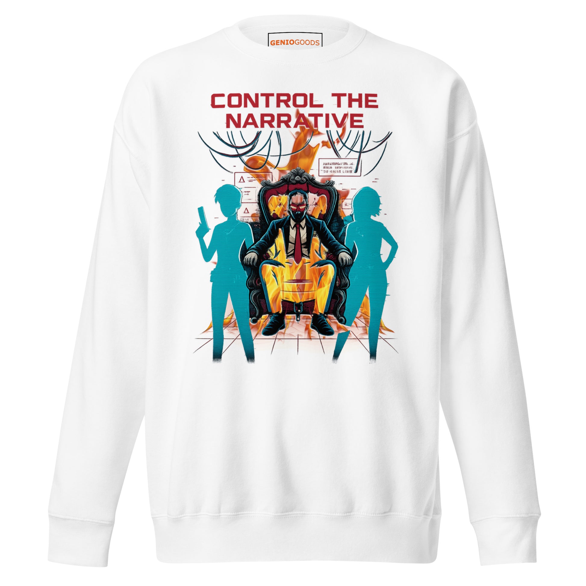 Split Fiction Fire Sweatshirt – Control the Narrative Edition – fan-made gamer merch by GenioGoods