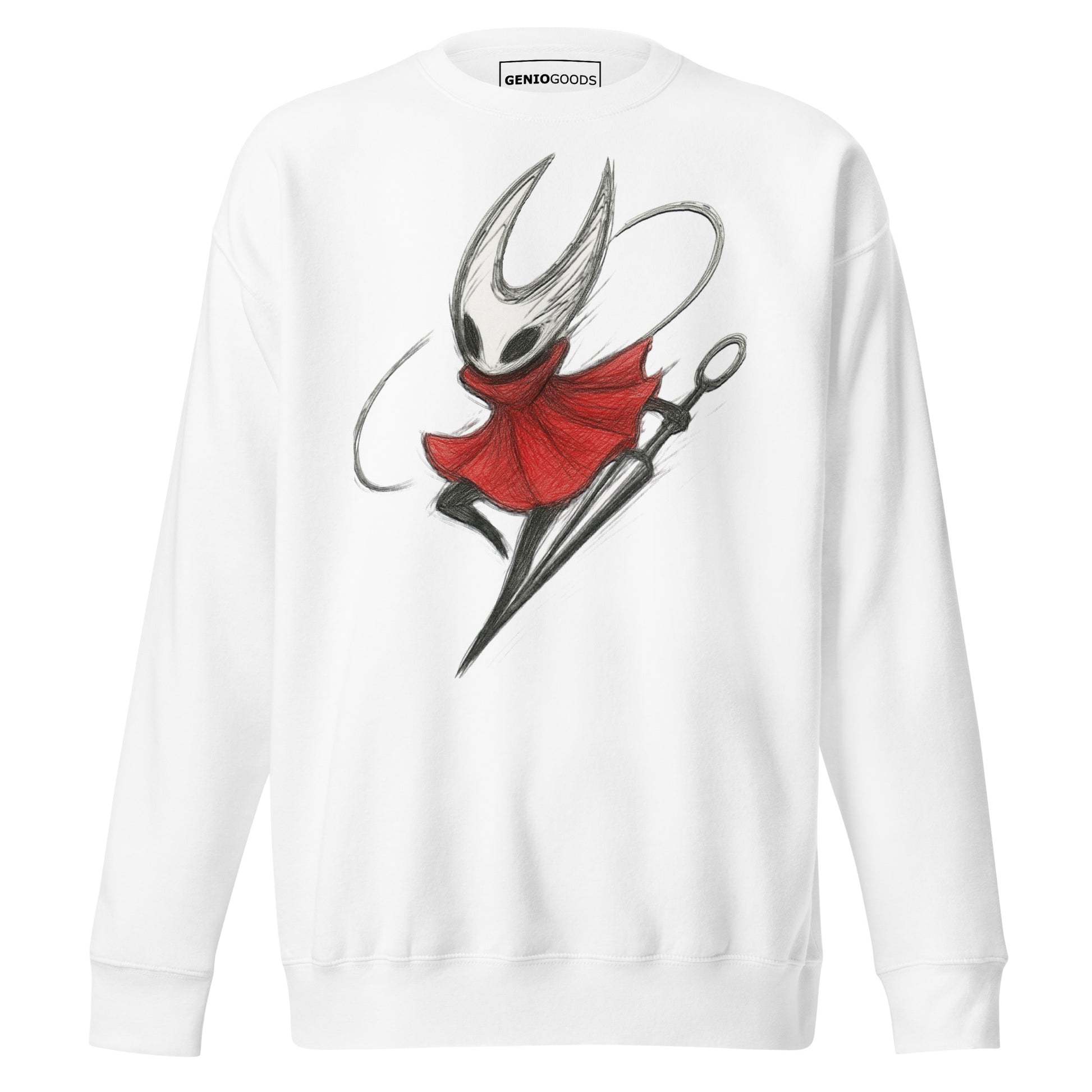 Hornet silksong sweatshirt hand-drawn sketch fan art – fan-made gamer merch by GenioGoods