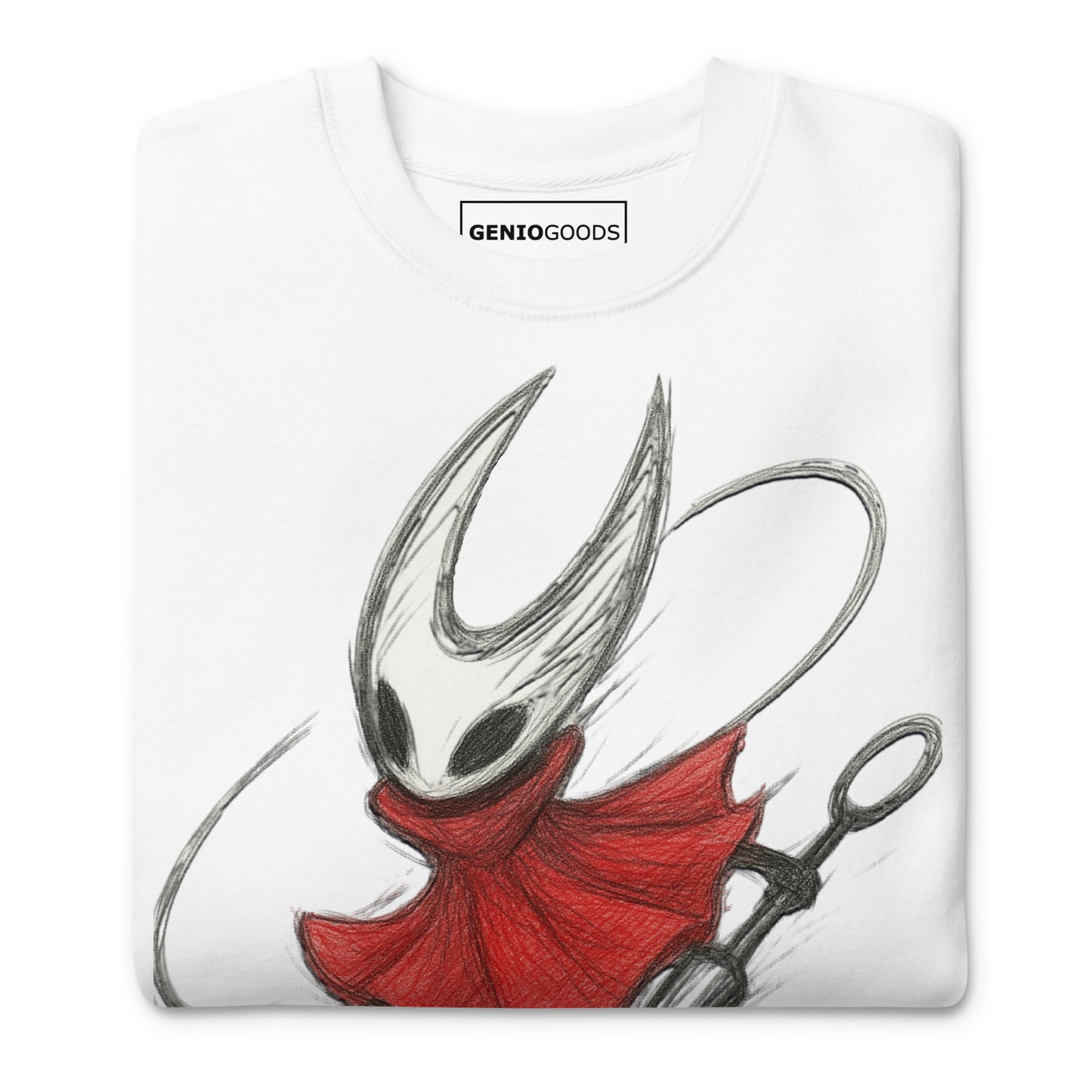 Hornet silksong sweatshirt hand-drawn sketch fan art – fan-made gamer merch by GenioGoods