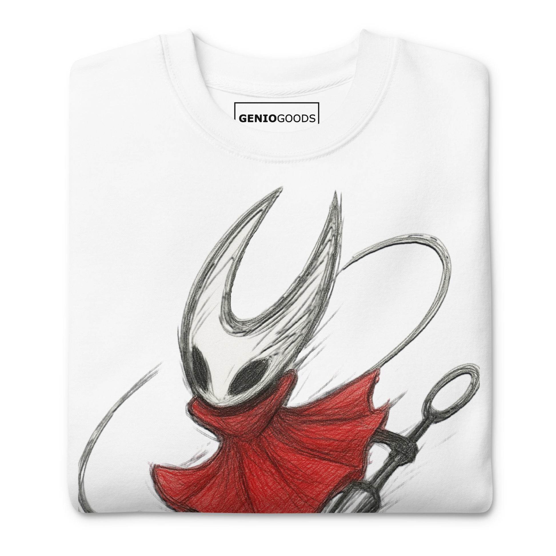Hornet silksong sweatshirt hand-drawn sketch fan art – fan-made gamer merch by GenioGoods