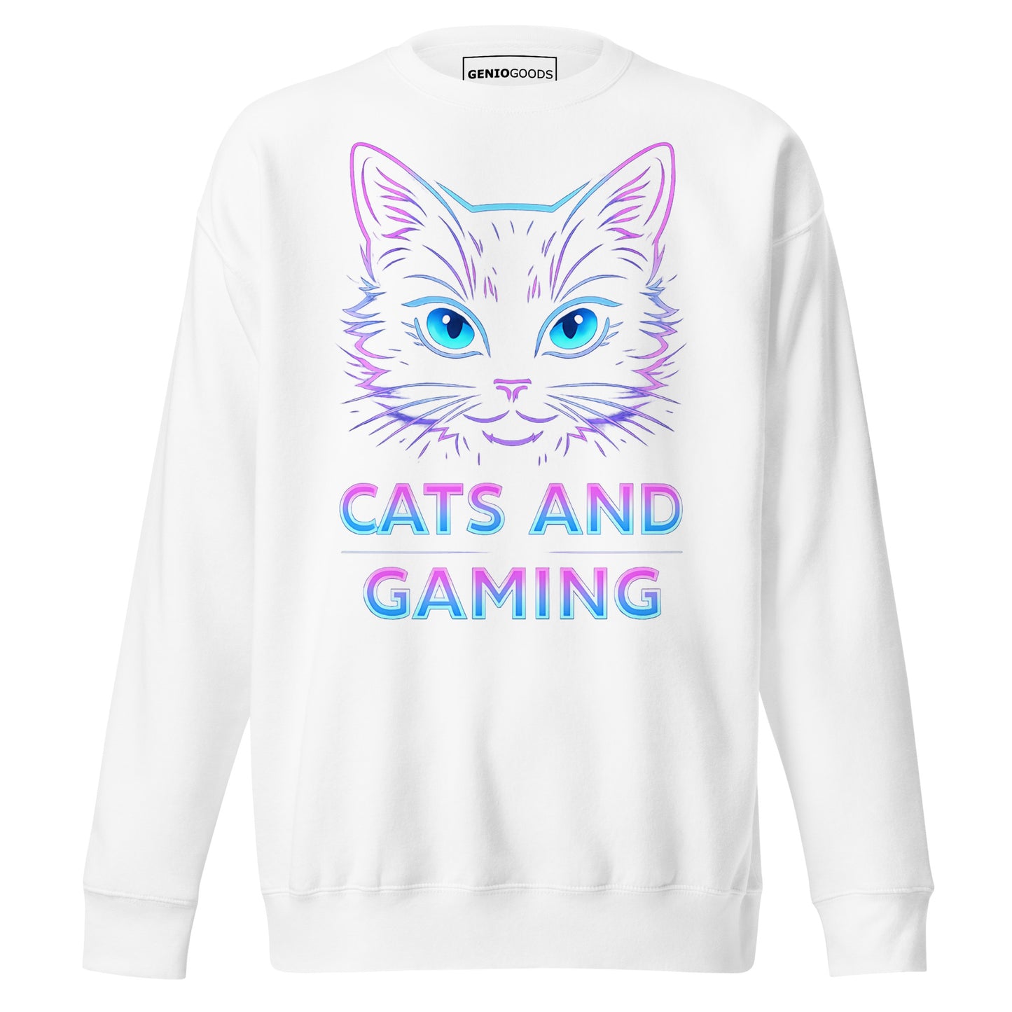 Cats and gaming sweatshirt neon gamer cat aesthetic – original gamer merch by GenioGoods