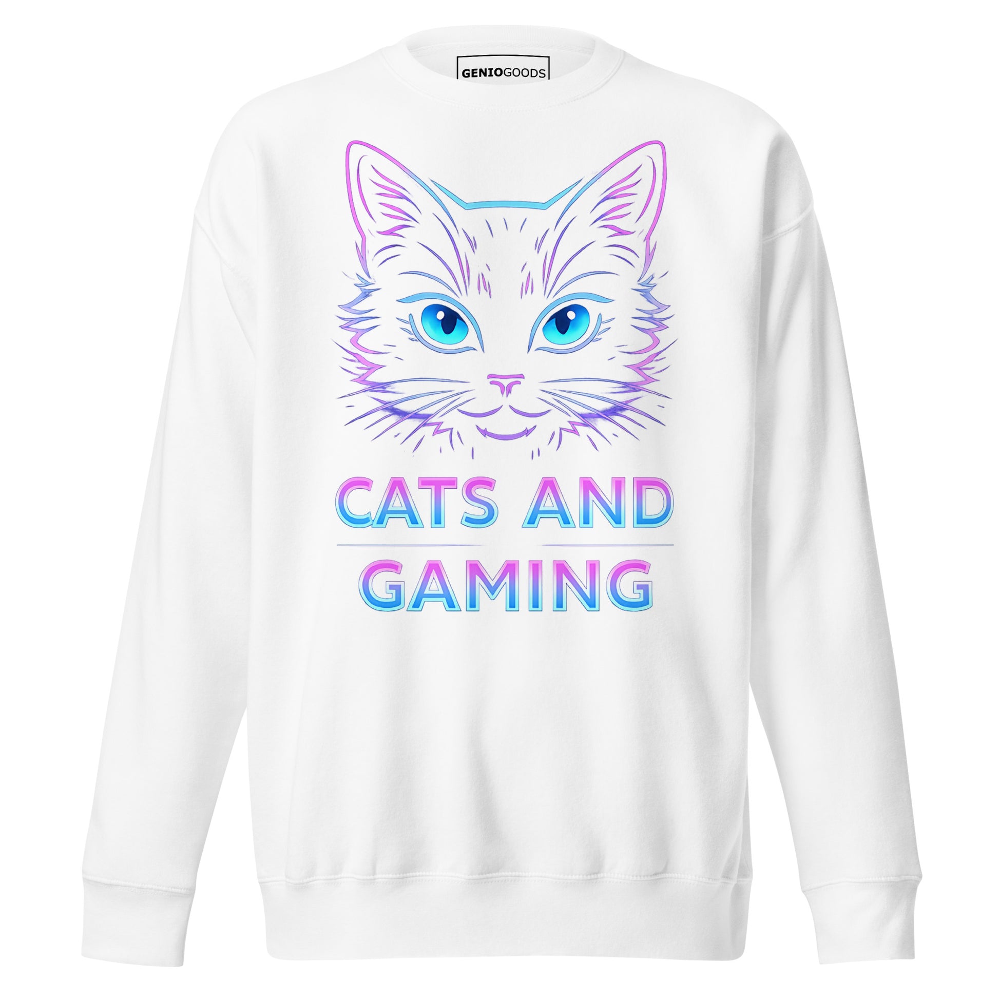 Cats and gaming sweatshirt neon gamer cat aesthetic – original gamer merch by GenioGoods