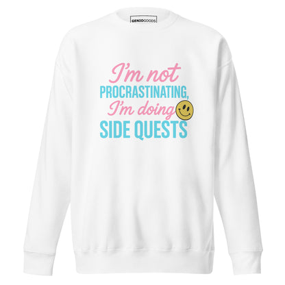 Side Quests Sweatshirt Funny Gamer Humor Cozy Fit – original gamer merch by GenioGoods