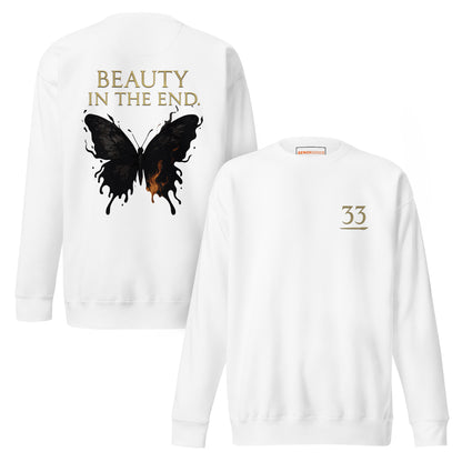 Dark Fantasy Sweatshirt – Beauty in the End - Clair Obscur 33 – fan-made gamer merch by GenioGoods