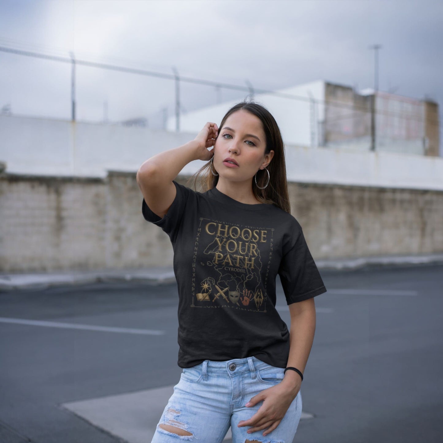 T-shirt Oblivion « Choisissez votre chemin » – Conception de la carte de Cyrodiil