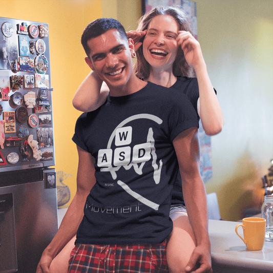 Gamer Couple T-Shirt Movement In Sync Design – original gamer merch by GenioGoods